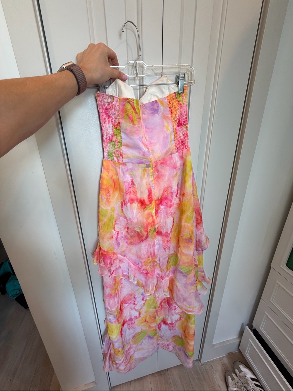 Amanda Uprichard Pink Yellow Floral Maxi Dress - Picture 2 of 2